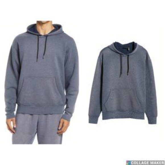 Zella Other - Zella Mens Blue Vintage Wash Pullover Hooded Sweatshirt sz xl